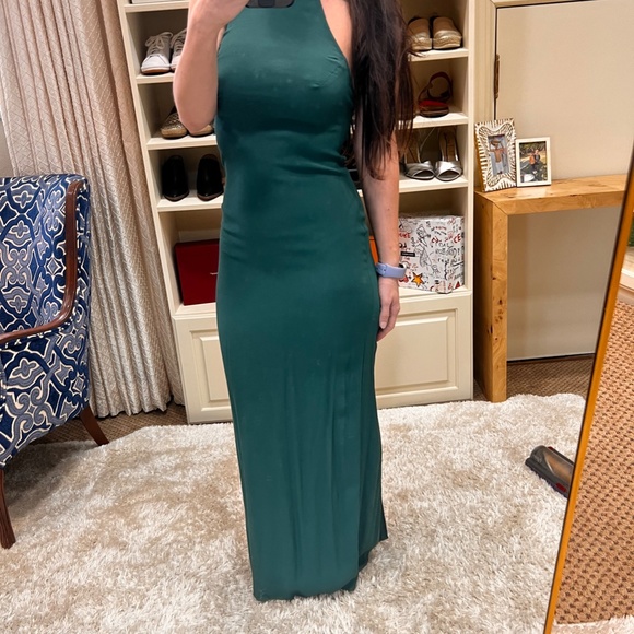 NWT The Reformation Felippa emerald green halter dress - Picture 1 of 12